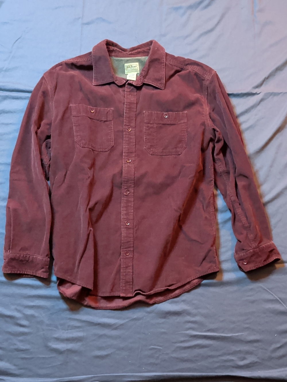 L.L. Bean Men's Corduroy Button-Down Shirt - Wine